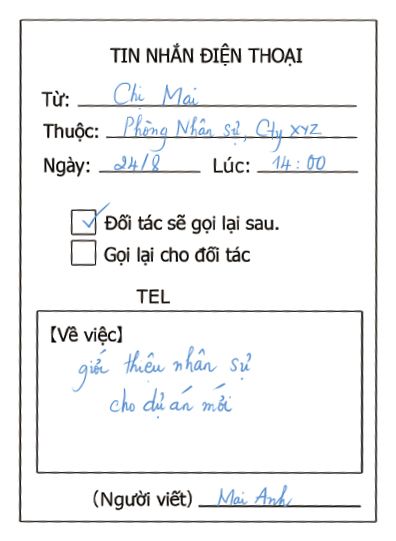 ghi lại lời nhắn ghi lại lời nhắn